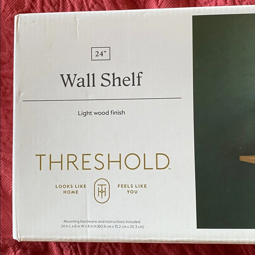 24”x6”Wood Shelf Hanging Wire Matte Black: Bracket Design, Mounting Hardware